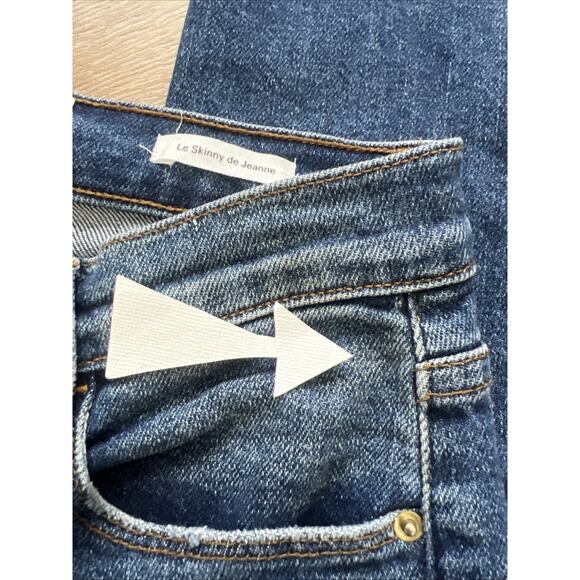 Frame Denim Jeans Womens 26 Le Skinny De Jeanne Feathered Hem Distressed Boho - Picture 12 of 12